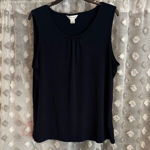 Christopher & Banks Navy Scoop Neck Sleeveless Tank